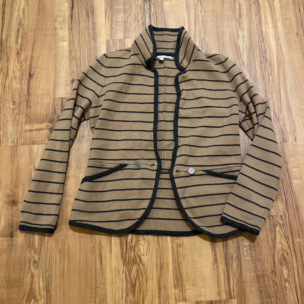 Halogen Sweater Blazer in tan and black size MP EUC
